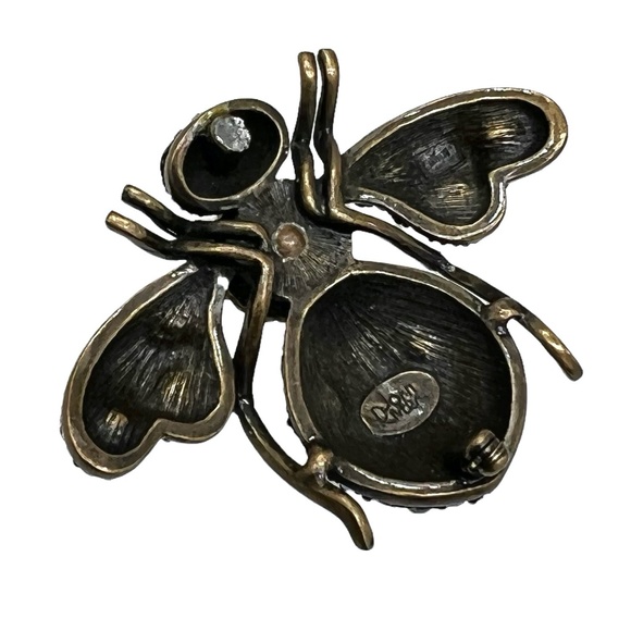 VINTAGE JOAN RIVERS CRYSTAL CRITTERS PRISMATIC LARGE BEE BROOCH - MISSING PIN - Picture 11 of 14